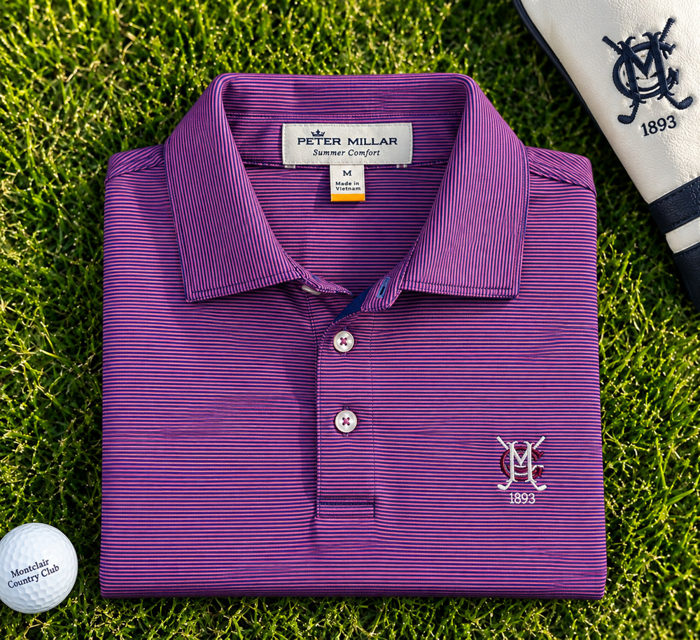 Peter Millar Summer Comfort Montclair Country Club Polo Men's M Stripe NWOT